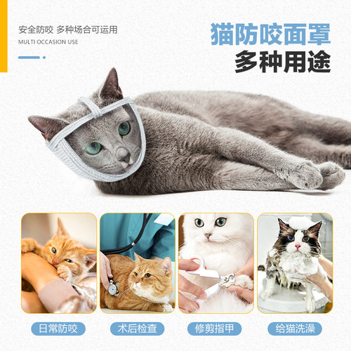 猫嘴套透明猫眼罩宠物面罩防舔防咬猫咪透气开口嘴套头罩宠物用品