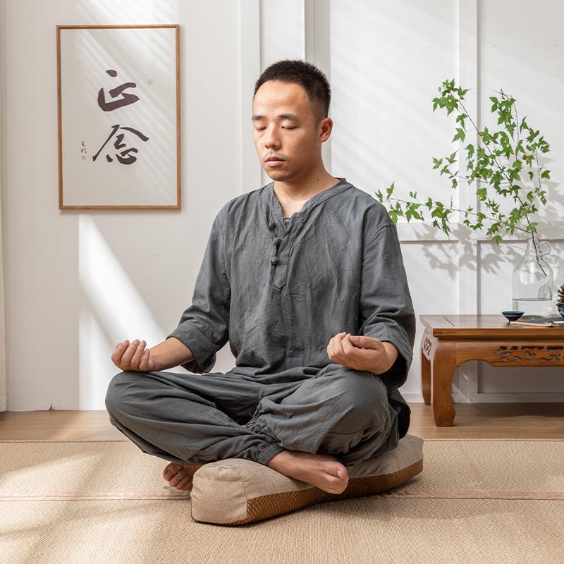 T型打坐垫双盘打坐丁字垫可拆卸双面透气荞麦禅修专用垫打坐蒲团