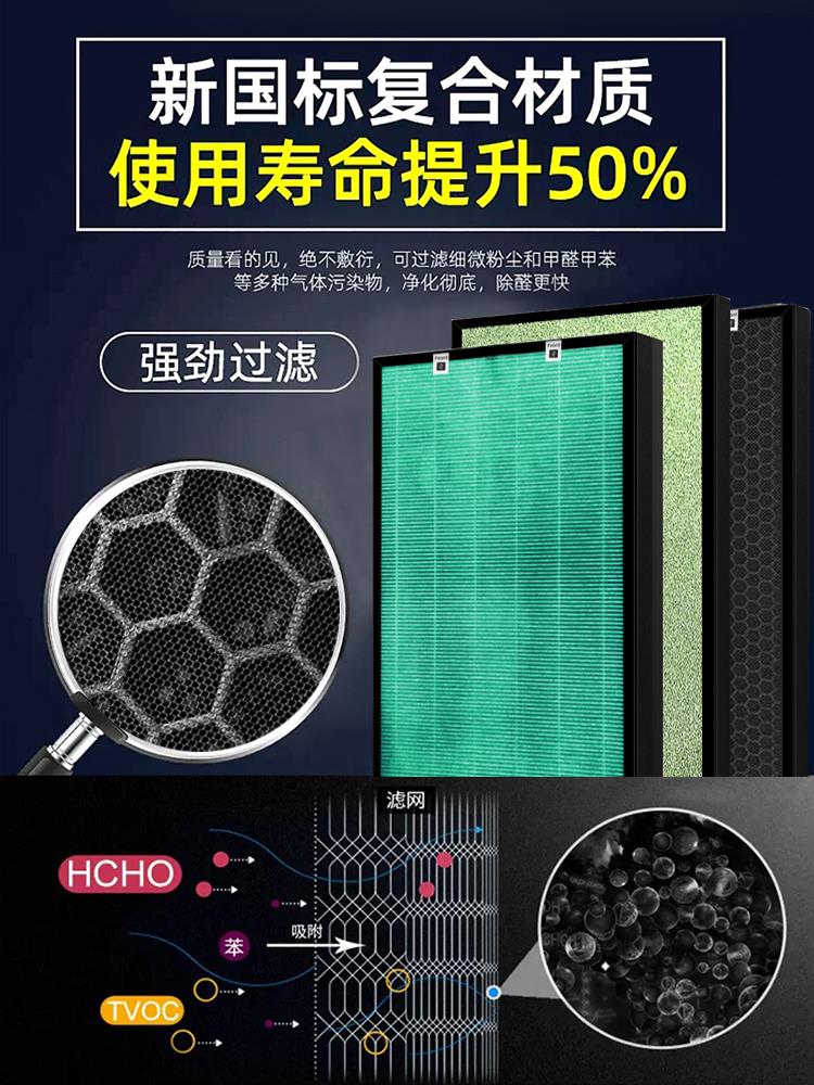 适配YUMVON雅慕KJ420F-A350空气净化器过滤网加湿除甲醛雾霾滤芯