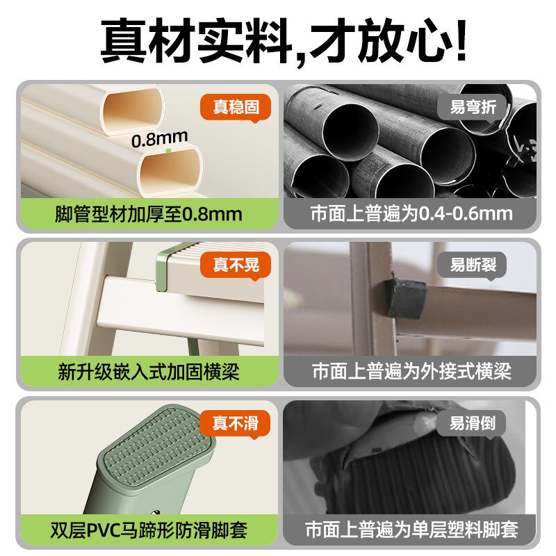 格美居梯子家用折叠梯加厚加宽伸缩人字梯室内四五步小楼梯爬梯