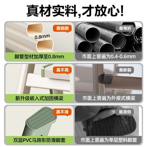 格美居梯子家用折叠梯加厚加宽伸缩人字梯室内四五步小楼梯爬梯