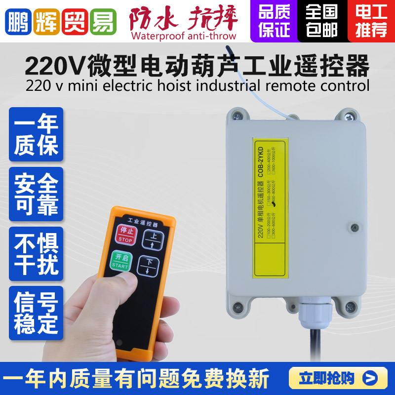 微型电动葫芦220V工业无线遥控器家用小型吊机起重机吊运机提升机