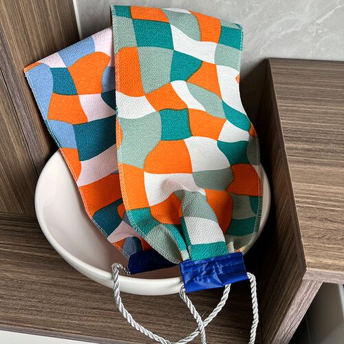 双层擦背搓澡巾搓背巾强力粗砂拉背洗澡巾不求人家用后背搓泥神器