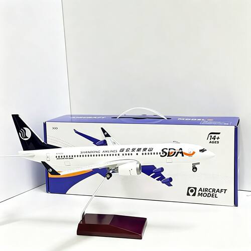 山东航空737飞机模型仿真合金便宜超精致飞机模型带轮带支架摆件