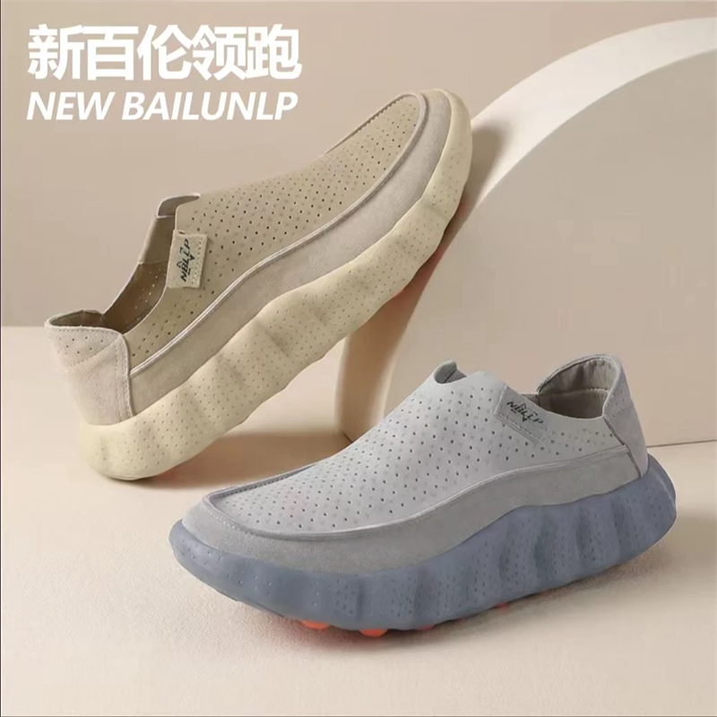 新百伦领跑夏季新款2026时尚透气软底一脚蹬减震百搭爆款运动板鞋
