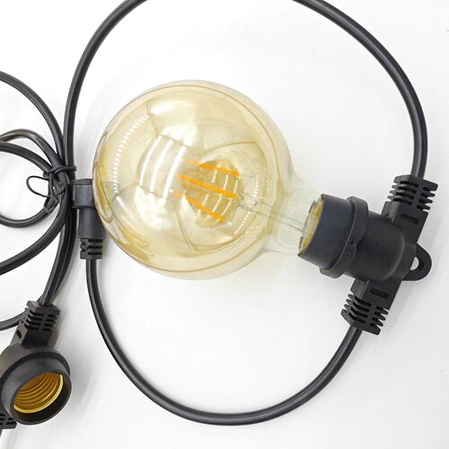 厂家供应美国2x12AWGSJTW户外防水带防护网罩工程用照明E26灯串电