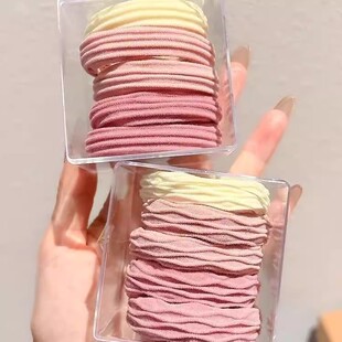 简约粉色头绳女扎马尾高弹力耐用发绳2026新款发圈皮筋扎头发头饰