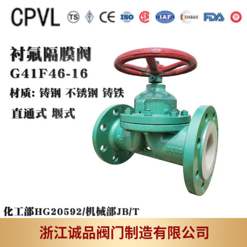 隔膜阀G41F46-16 衬氟隔膜阀 铸钢 不锈钢 铸铁 衬胶隔膜阀