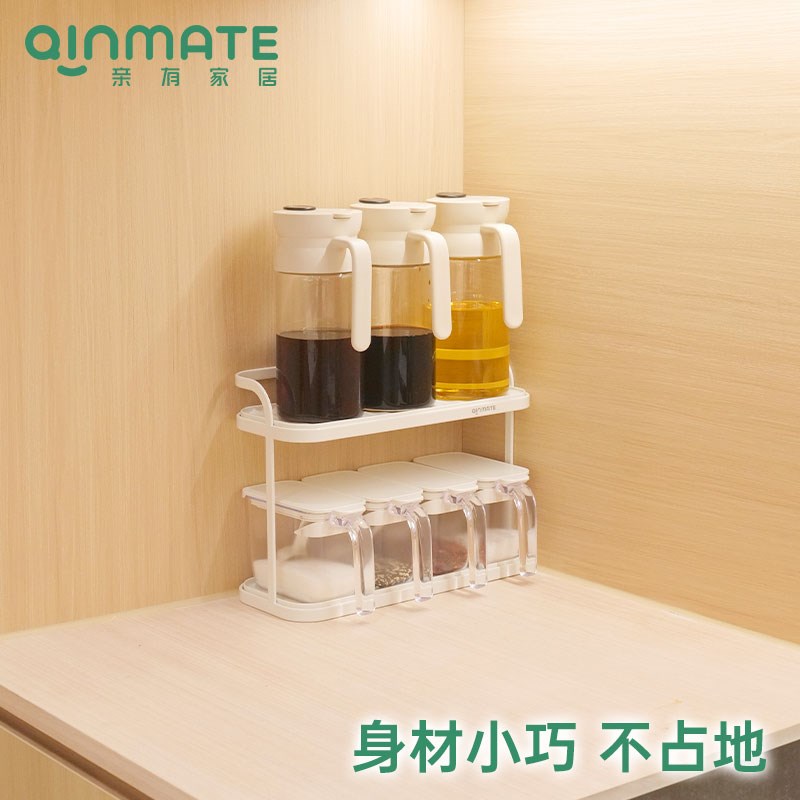 亲有调料架双层调料置物架免打孔盐罐醋瓶油瓶收纳架厨房沥水支架