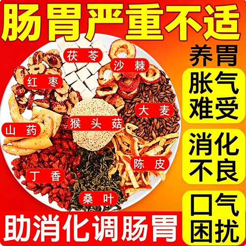 猴头菇丁香沙棘养胃茶养生茶护肝茶胃胀气不消化腹胀打嗝嗳气养肝祛湿茶去体内湿气重调理肠胃暖胃口臭肝火去除脾胃虚寒健脾