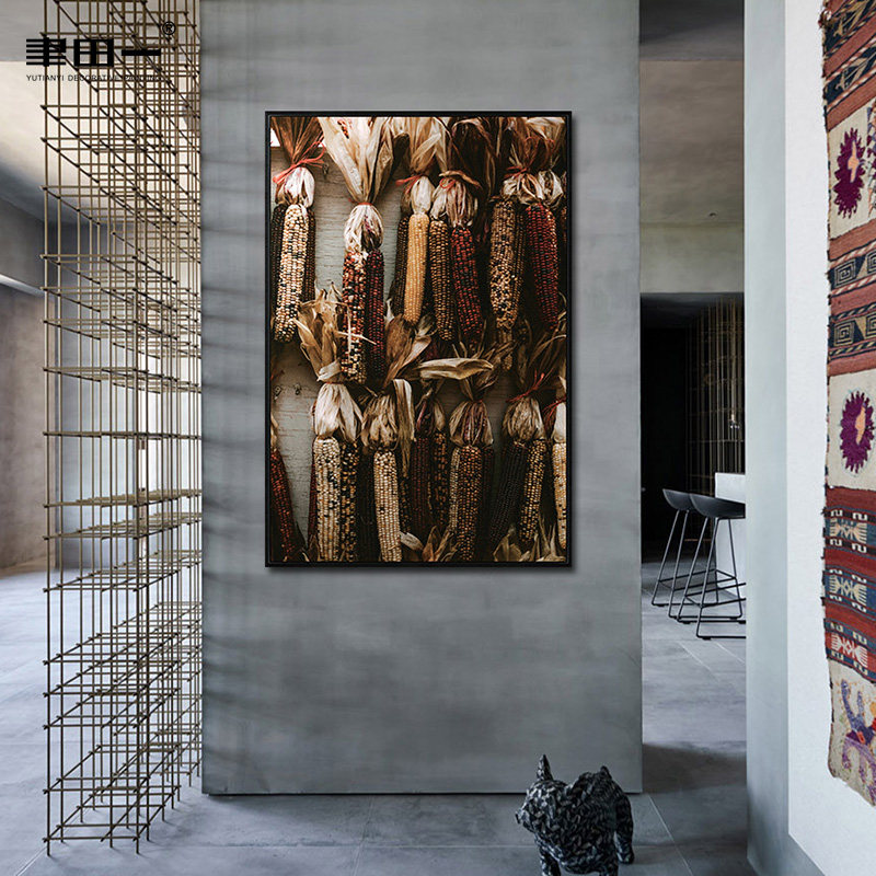 个性艺术玉米装饰画酒店民宿创意样板间壁画展厅沙发背景墙玄关画