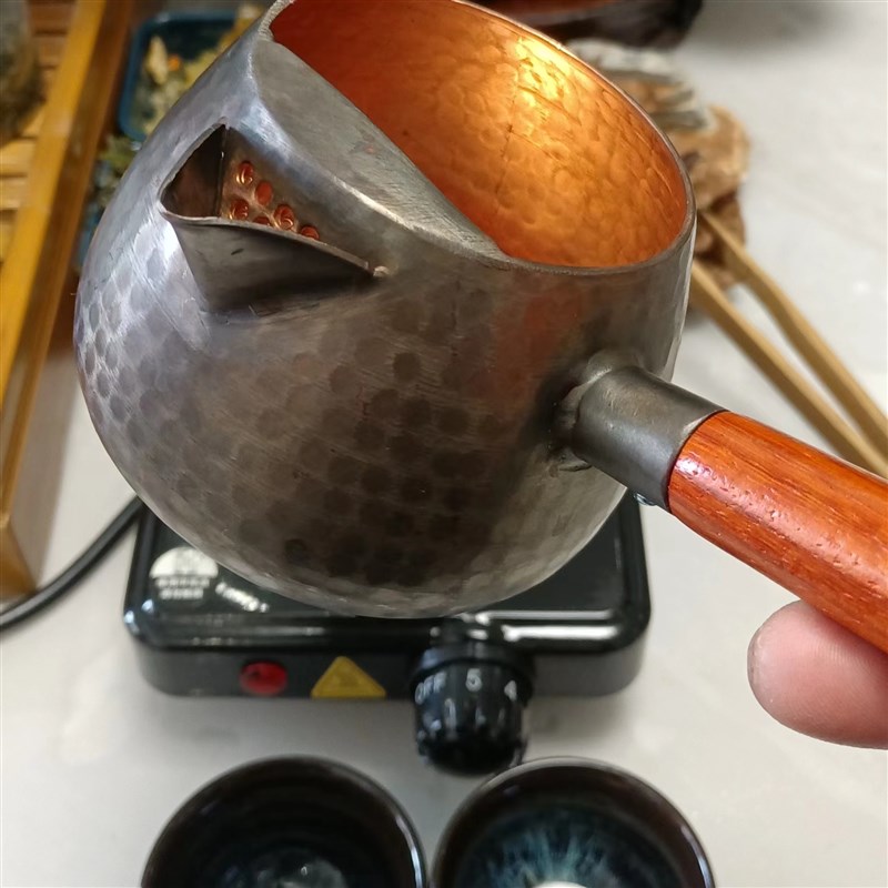 甘肃陕西天水陇南罐罐茶煮茶器煮茶炉调温电炉纯铜大容量铜罐套装