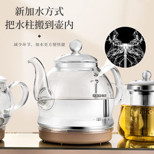 新功底部自动上水电热水壶家用玻璃烧水壶办公室电茶炉电水壶W120