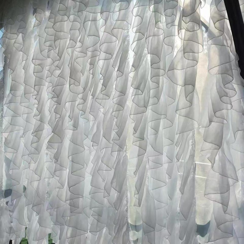 法式公主田园洛可可少女心荷叶边门店橱窗帘白色蛋糕背景纱帘床幔