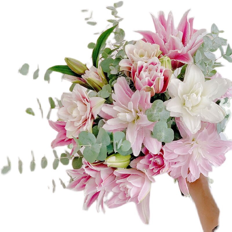多瓣重瓣百合鲜花组合插花家用办公水养云南直发年宵花节日送人