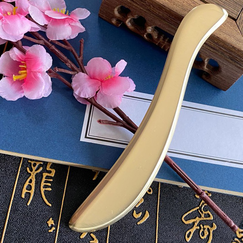 艾痧堂纯黄铜刮痧板脸部耳部经络面部颈部美容刮板S型女生瘦神器