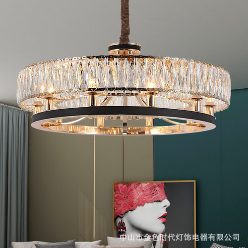 后现代水晶吊灯北欧简约客厅餐厅全铜灯港式轻奢卧室别墅创意灯具