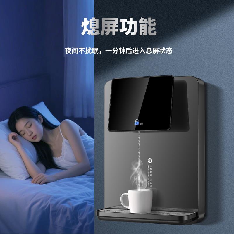 壁挂式管线机彩屏调温即热 uv杀菌语音播报大屏速热直饮水机包邮