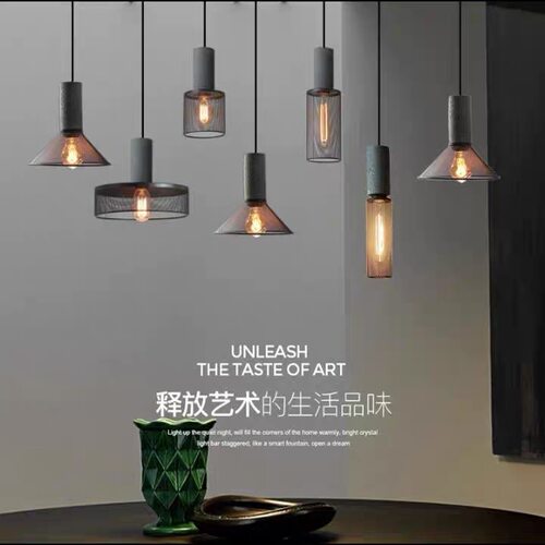 美式复古工业风LED水泥餐厅吊灯 LOFT办公室餐吧台服装店吊灯具
