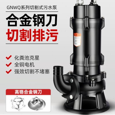 人民切割式污水泵抽粪380v三相排污泵220v抽水泵养殖场猪粪沼气池