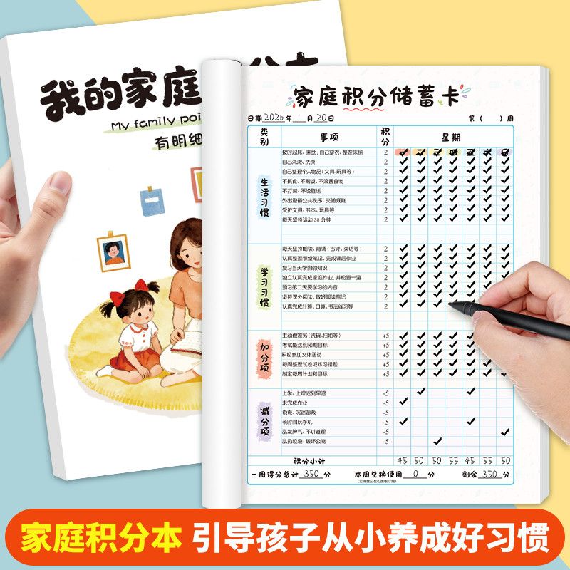 家庭儿童自律积分奖罚明细表