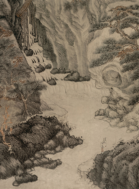 明 沈周 庐山高图 名家国画山水高清复制打印装饰画文稿微喷