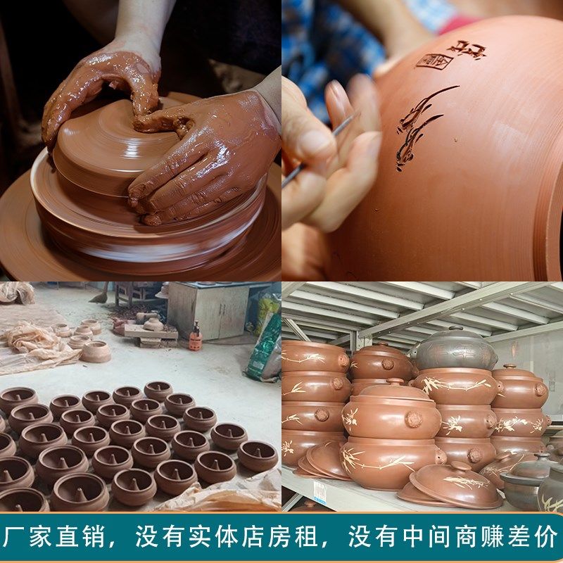 云南建水紫陶汽锅鸡专用蒸锅家用无水蒸汽锅气锅鸡陶瓷多层盗汗锅