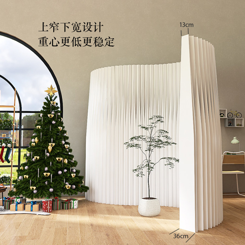 十八玲珑白色折叠屏风隔断风琴纸墙展厅活动伸缩高隔断墙移动防水