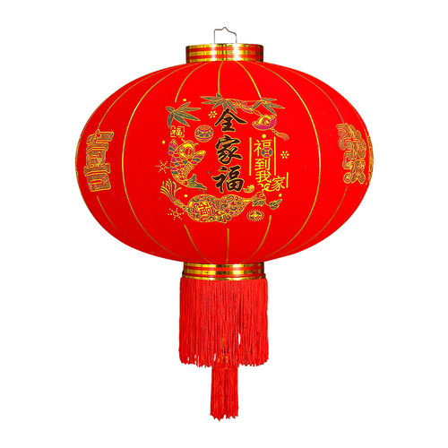 新年元旦大红色植绒灯笼装饰宫灯阳台大门户外广告乔迁灯笼挂饰吊