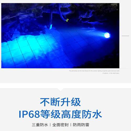 LED鱼池灯水景灯水底灯水下灯水池灯防水射灯喷泉灯鱼缸景观灯