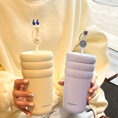 COMIKA口咔云朵杯不锈钢保温冷杯吸管杯高颜值随行便携大容量水杯