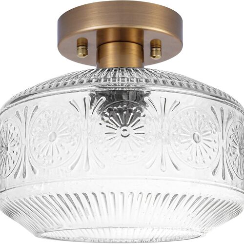LED半嵌入式玻璃吸顶灯E27