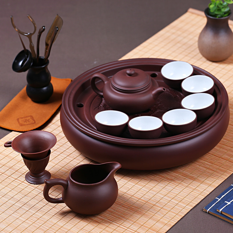 紫砂茶盘茶具套装大号茶壶茶杯陶瓷家用客厅办公整套功夫泡茶茶具