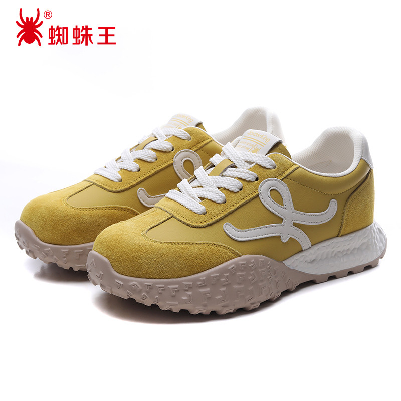 蜘蛛王女德训鞋真皮软底透气休闲运动鞋百搭