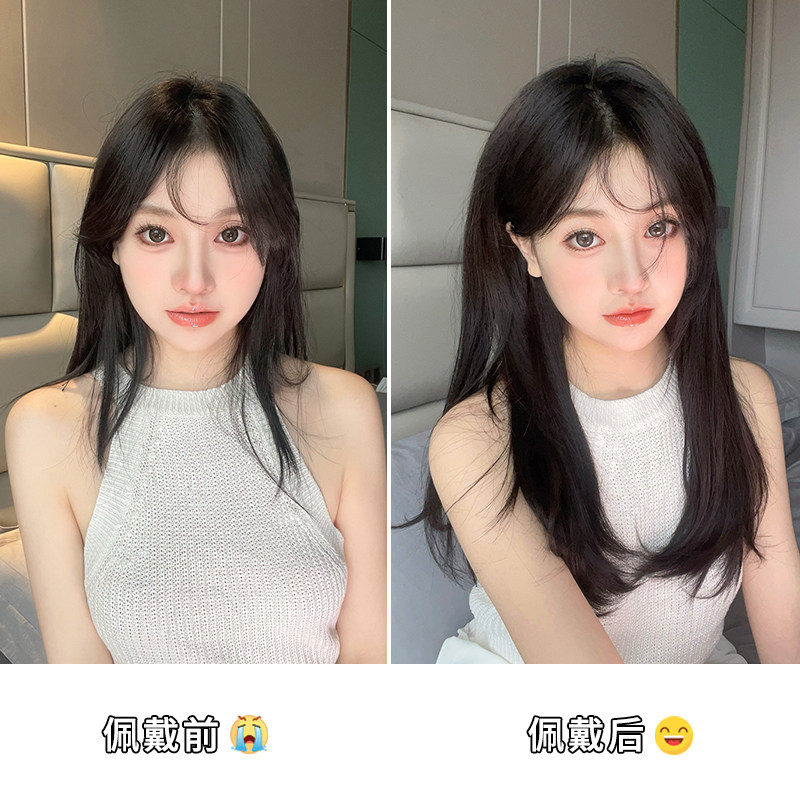 假发片一片式u型微卷假发女长发中长发直发增发量蓬松接发片贴片