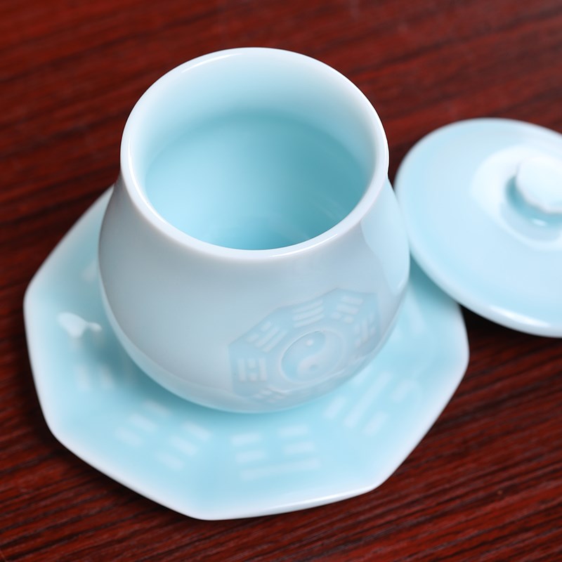 戴玉堂供杯陶瓷太极八卦杯道家神像供台桌面供奉用品供水杯敬神杯
