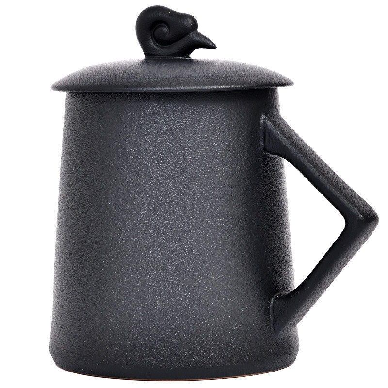 马克杯带盖中式泡茶杯创意简约日式陶瓷杯办公室家用情侣水杯杯子