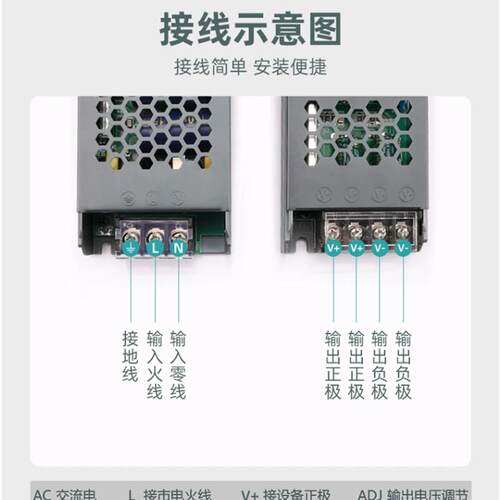 24V低压LED灯箱电源搭配12V线形灯带变压器 超薄长条型LED变压器