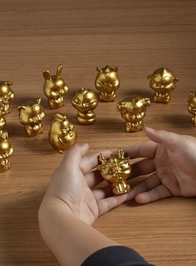 黄铜十二生肖属相狗鼠牛马虎兔龙鸡羊猴蛇猪摆件家居装饰车载礼品