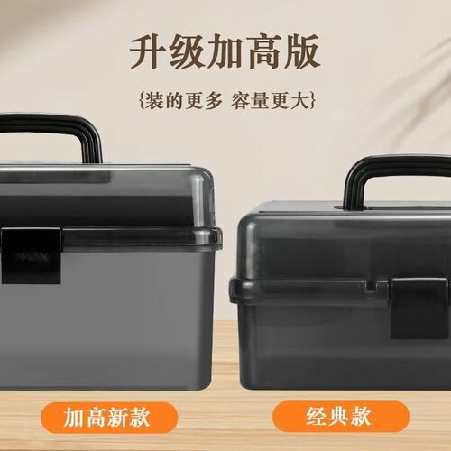加高款美术工具箱大容量收纳箱美术生专用三层多功能双层透明素描