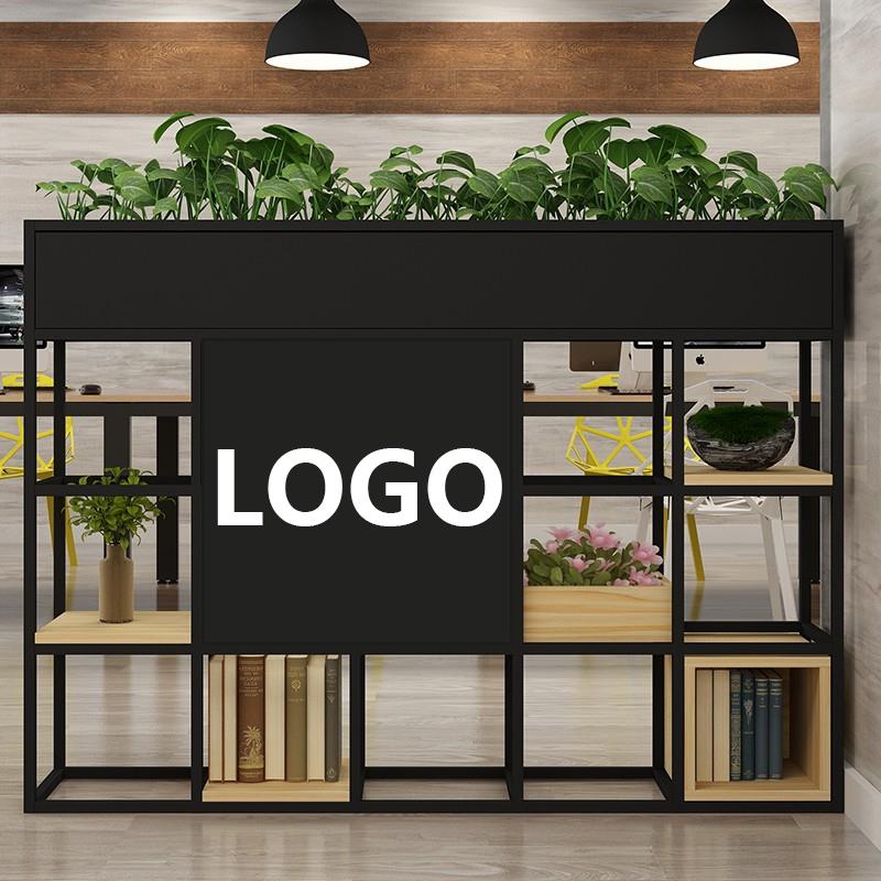 定制LOGO铁艺餐厅台球室卡座围栏办公室屏风落地花架子隔断置物架