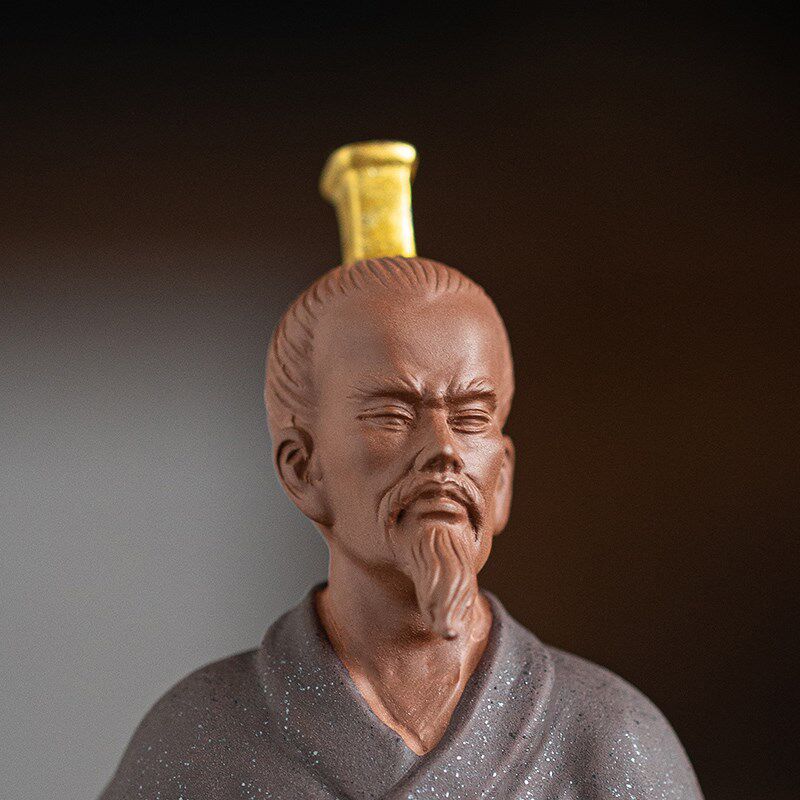 中式历史人物紫砂摆件诗魂屈原家居客厅博古架装饰品端午节小礼品