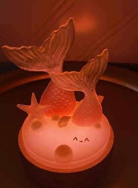 滴胶成品便携手机支架海洋风人鱼尾夜灯卧室玄关摆件定制闺蜜礼物