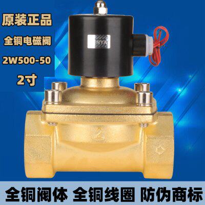 2W500-50 全铜电磁阀水阀气阀 2寸DN50 220V  DC24V货车淋水阀12V