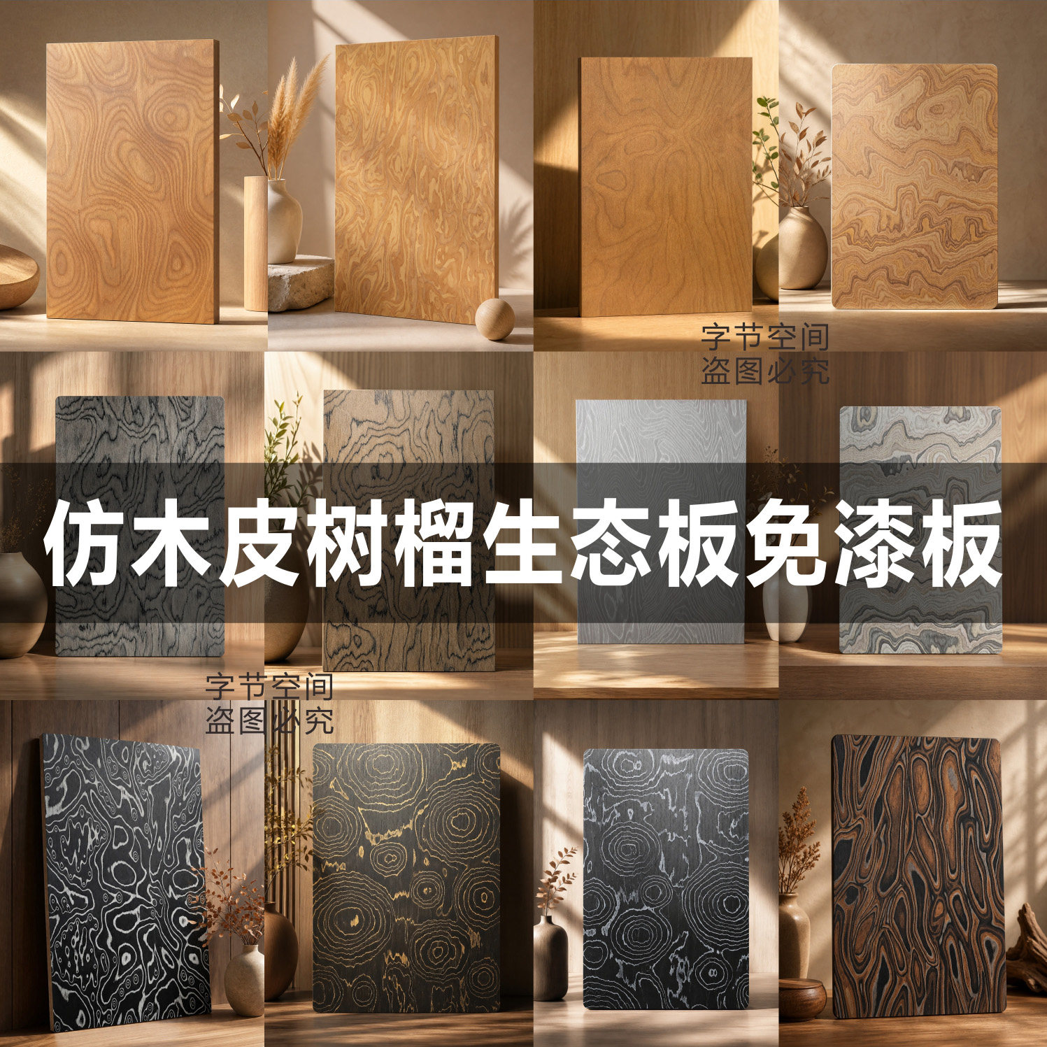 木皮树榴桦木海洋板饰面板防火板图片