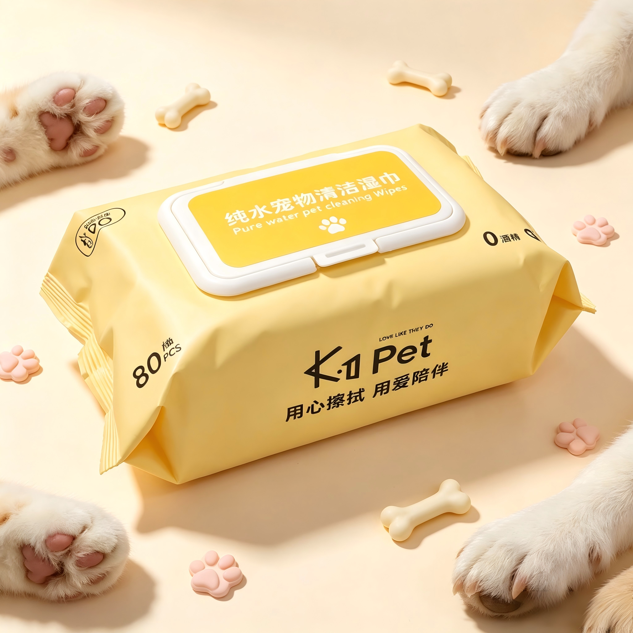 K.1纯水宠物清洁湿巾猫狗通用