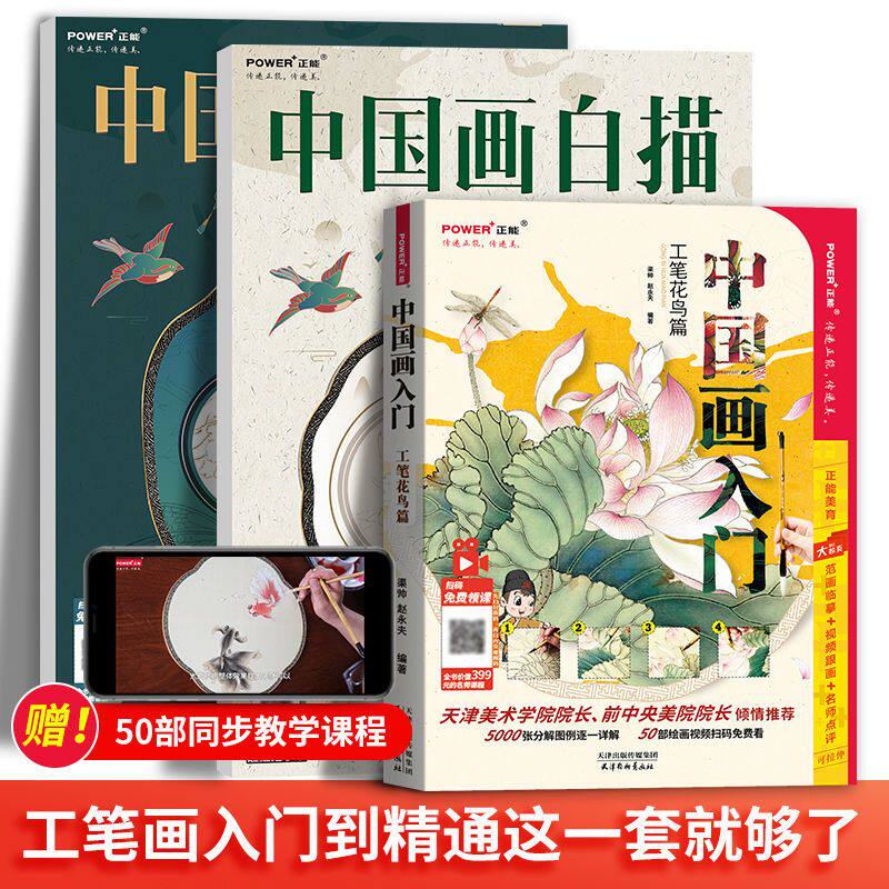 中国画入门工笔花鸟篇+描摹本 工笔画入门教程临摹画册零基础自学