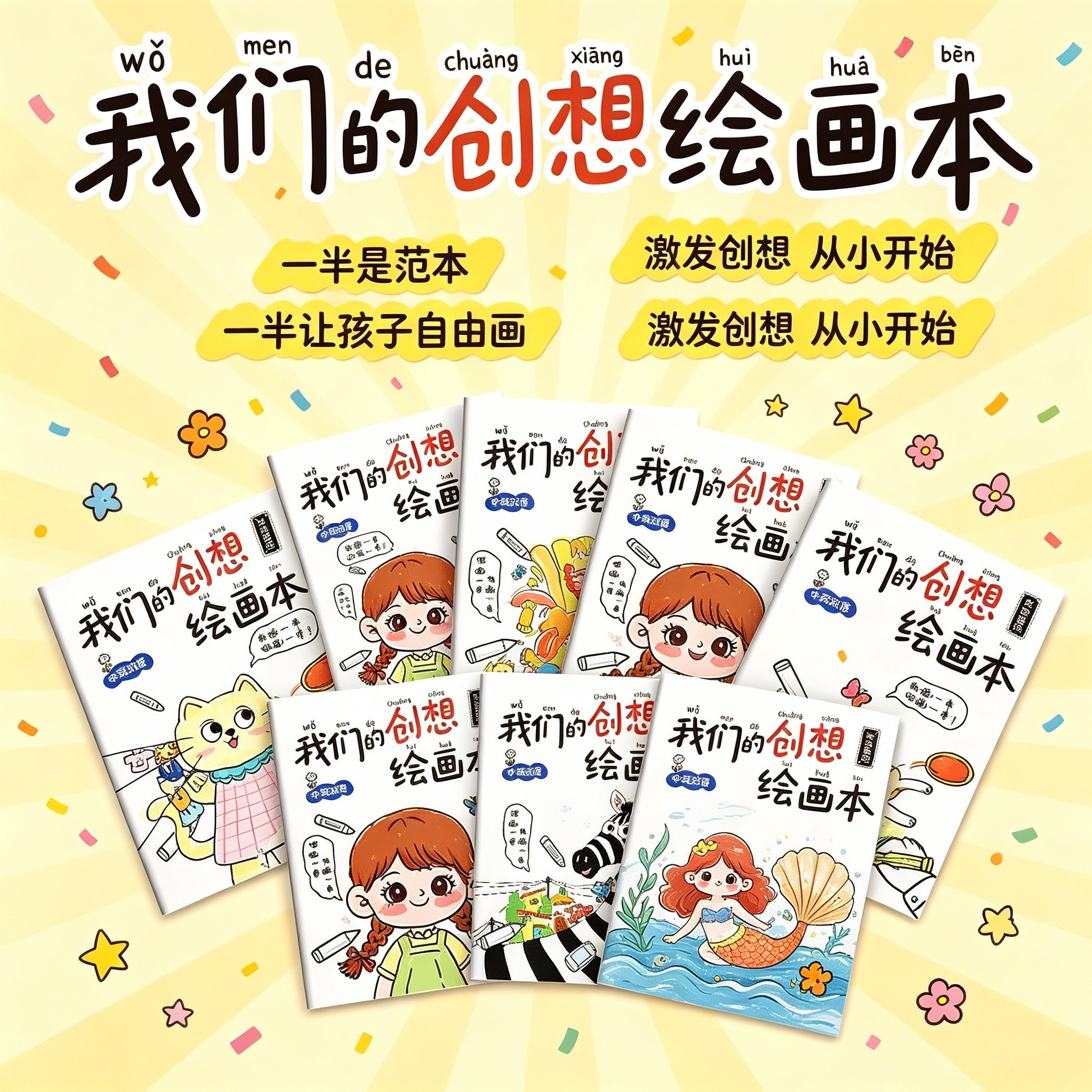 亲子互动想象力提升涂色绘画本
