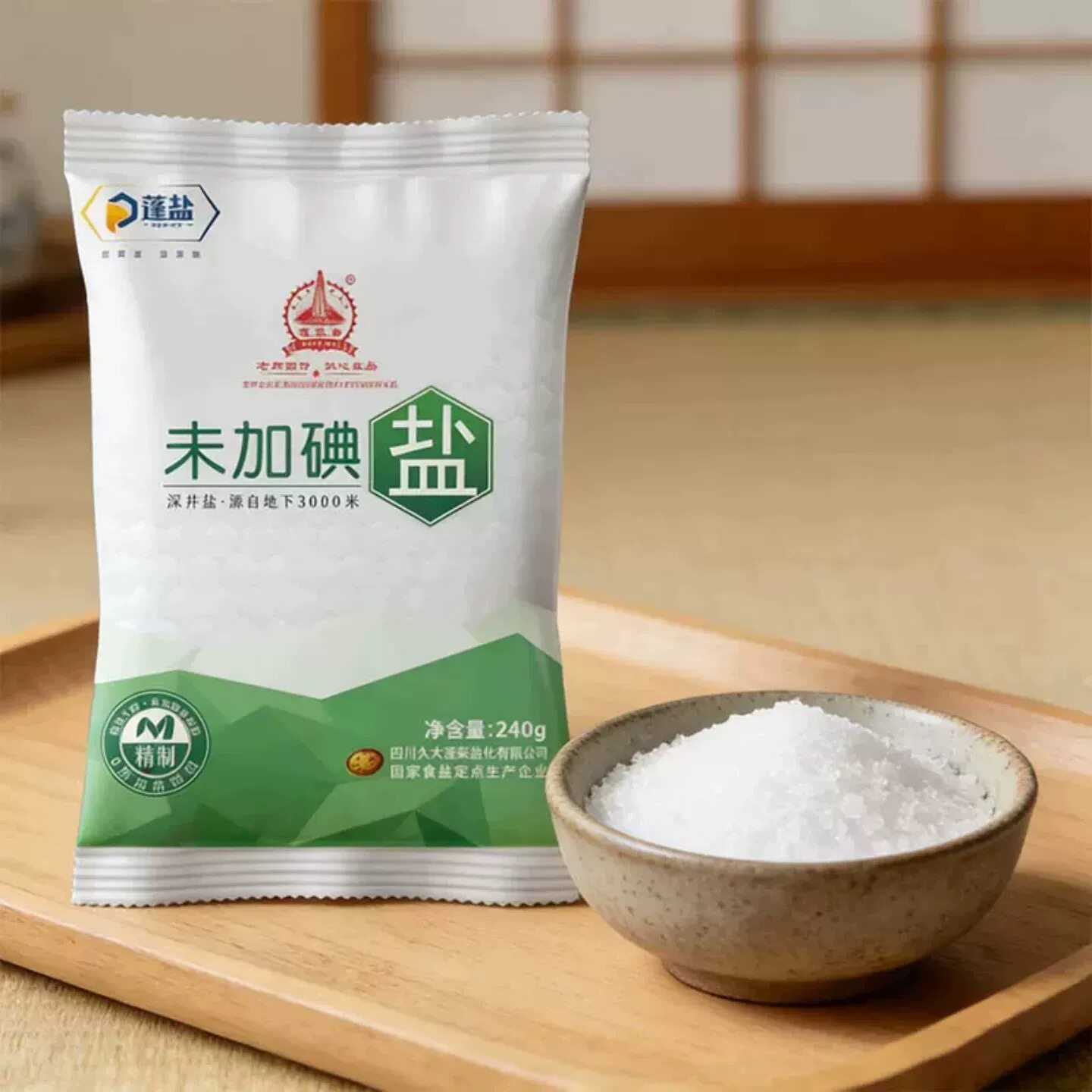 蓬盐绿色食品古盐湖纯正天然调味品家庭未加碘食用盐纯净调味料