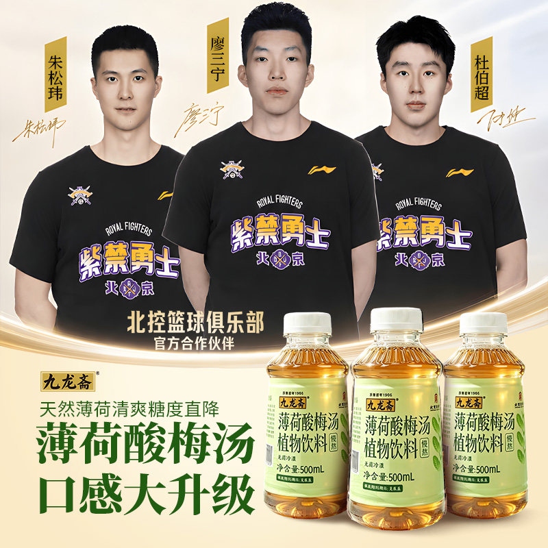 九龙斋薄荷酸梅汤乌梅汤植物饮料饮品清凉解暑500ml瓶